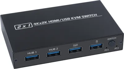 Produktbild von (AIMOS) AM-KVM 201CL HDMI/USB 2-in-1-out KVM-Switch Zwei Hosts teilen sich einen Monitor/einen Satz Tastatur und Maus 4K*2K High-Definition-Bildqualität