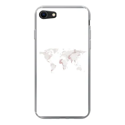 Produktbild von MuchoWow® Handyhülle Schutzhülle Hülle für iPhone 8 Weltkarte - Marmor - Karte Silikon Softcase Handy Hülle - Schutzhaube