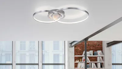Zdjęcie produktu dla Lampa sufitowa LED, 3-stopniowa, srebrne aluminium, ruchoma, L 69 cm