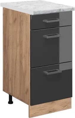 Imagen del producto de Mueble bajo de cocina Vicco R-Line Antracita alto brillo 40 cm ET Mármol, Model 46294