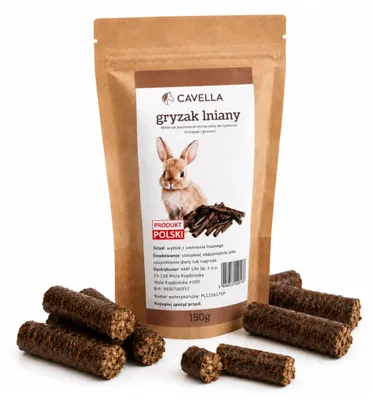 Zdjęcie produktu dla Cavella Gryzak lniany naturalny przysmak dla królików i gryzoni - 150g