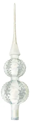 Produktbild von Christbaumschmuck Christbaumspitze Glas Ø 7 x 30 cm silber Eislack