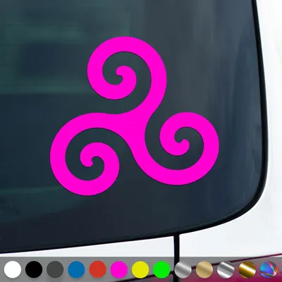 Produktbild von PantherPixel Triskele Aufkleber Keltische Kelten Wikinger Sticker Auto Geschenkidee Farbe Neon-Pink