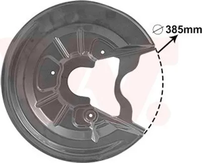 Produktbild von VAN WEZEL Spritzblech Bremsscheibe für VW GOLF VI (5K1) Hinten Links 7623373 Ankerblech