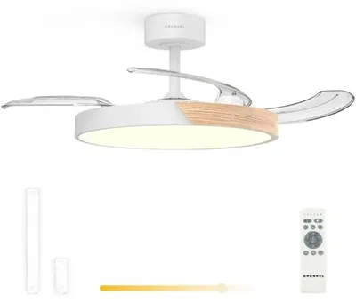 Zdjęcie produktu dla Grunkel SKYDUAL42, Wentylator domowy z łopatkami, Biały, Drewno, Sufit, Plastik, Metal, 44 dB, 106 cm