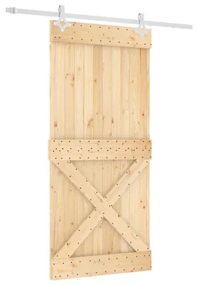 Produktbild von vidaXL Schiebetür Natürlich und Weiß 95 x 210 cm Massivkiefer