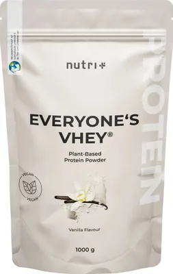 Produktbild von nutri+ 6k Proteinpulver Vanilla | 1000 g | vegan | hoher Eiweißgehalt | mit 6 pflanzlichen Proteinen | hohe biologische Wertigkeit