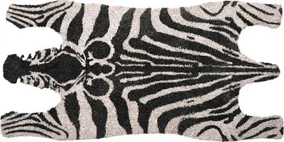 Image de Esschert Design Paillasson avec motif zèbre en fibres de coco, largeur 75 x longueur 38 cm, épaisseur 2 cm, paillasson, essuie-pieds, tapis de chaussures en fibres naturelles