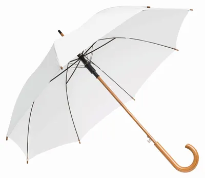 Immagine prodotto di L-Merch - Ombrello automatico con manico in legno "Tango" LT5560 (89 cm x 103 cm) (bianco)