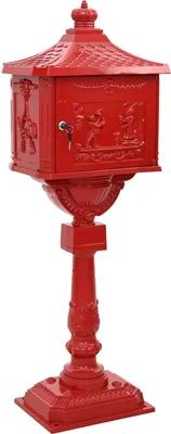 Image de Boîte aux Lettres Debout avec porte Rouge 42,5 x 29,5 x 117 cm
