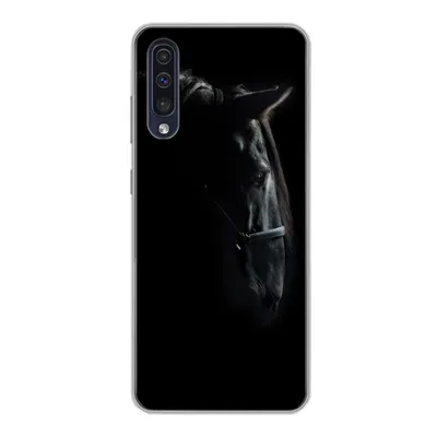 Produktbild von MuchoWow® Handyhülle Schutzhülle Hülle für Samsung Galaxy A30s Pferd - Leicht - Schwarz Silikon Softcase Handy Hülle - Karteninhaber