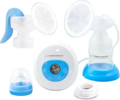 Obrázek produktu pro Esperanza 2-v-1 odsávačka mateřského mléka (elektrická a manuální odsávačka mateřského mléka) Gemelos