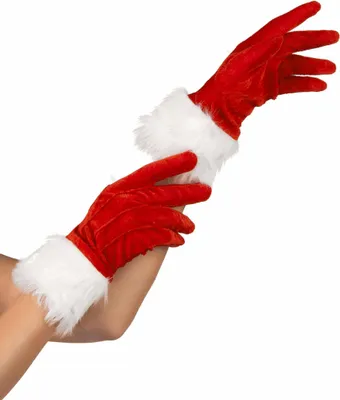 Produktbild von Weihnachtsfrau Handschuhe rot-weiss - Einheitsgröße
