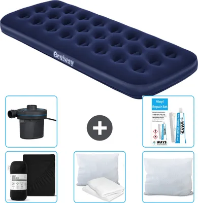 Obrázek produktu pro Bestway nafukovací matrace - pro 1 osobu - 76 x 185 x 22 cm - modrá - včetně příslušenství