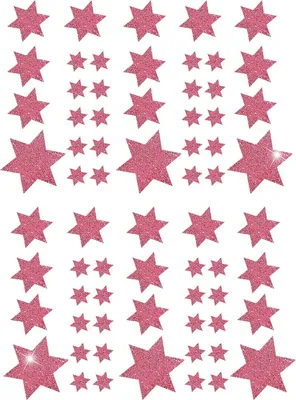 Produktbild von Oblique Unique 68 Sterne Sticker Aufkleber Glitzernd Funkelnd Weihnachtsdeko Weihnachtssterne - rosa