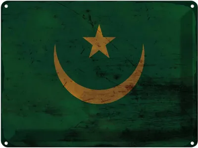 Produktbild von vianmo Blechschild 30x40 cm Mauretanien Mauritania Flagge Fahne Wappen