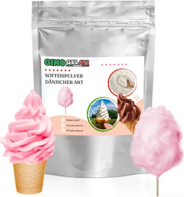 Produktbild von Zuckerwatte Rosa Dänisches Softeis Pulver 333 g