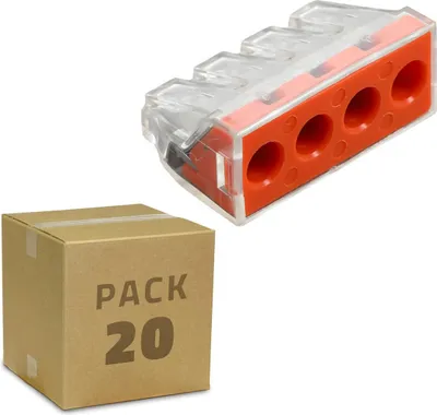 Produktbild von 10 Pack Schnellverbinder 4 Eingänge 2,5-6,0 mm² Orange