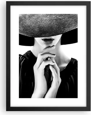 Produktbild von Gerahmtes Poster - Schwarzer Rahmen - Frau Hände Hut - 30x40 cm - Wand Bild - Wanddeko - Wandbilder - Kunstposter - Wandposter - Bilderrahmen - Bilder - Kunstdruck - Wanddekoration - P2BPA30x40-5128