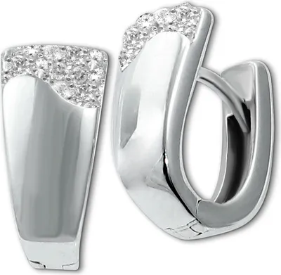 Produktbild von SilberDream Damen Ohrringe Klassik Zirkonia weiß Creolen 925 Silber D2SDO4354W