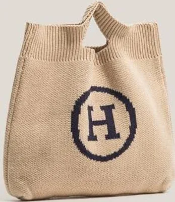 Produktbild von 360Home Handtasche Gestrickte Tasche Strickmuster Großraum Tragetasche damen Beige