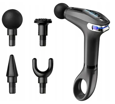 Produktbild von Verk 24577 Massagepistole mit verlängertem Griff, 30 W, 4 Aufsätze, schwarz