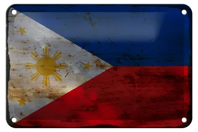 Produktbild von Blechschild Flagge Philippinen 18x12cm Philippines Rost Dekoration