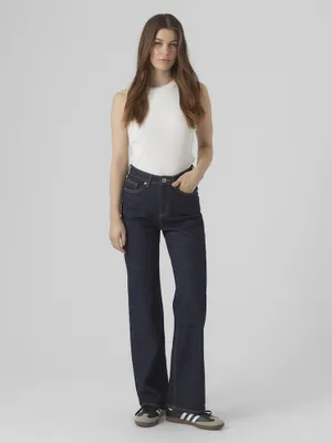 Image de Vero Moda Tessa Ra369 Jean à taille haute et jambes larges Bleu 25 / 30 Femme Bleu 25