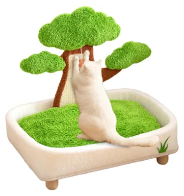Image de Panier pour chat avec griffoir et coussin amovible