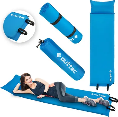 Produktbild von Outtec® Samonafukovací matrace, nafukovací karimatka, karimatka na spaní - 186x53 cm - ultralehká, voděodolná Nafukovací matrace, nafukovací postel pro kempování v přírodě