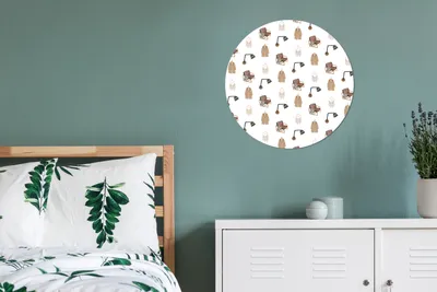 Produktbild von MuchoWow® - Wand Kreis - Das Schlafzimmer - Die Bilder - Wandmalerei - Kunst für das Haus - das Plastik