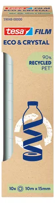 Produktbild von tesafilm CRYSTAL RECYCLED, 10 m x 15 mm, transparent | Packung (10 Rollen)