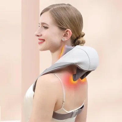 Produktbild von DreamMassager Nackenmassagegerät mit Wärme – knetende 5D-Massage, 42–48 °C, freihändig tragbar