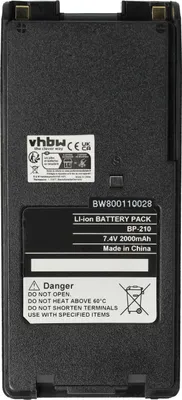 Produktbild von vhbw Akku kompatibel mit Icom IC-A24, IC-F11, IC-F11BR, IC-A6, IC-A6E, IC-A24E Funkgerät, Walkie Talkie (2000 mAh, 7,4 V, Li-Ion) + Gürtelclip