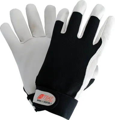 A pair of work gloves on a white background.