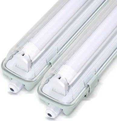 Image de Clanmacy 2X LED Luminaire pour locaux humides Luminaire à vasque 150cm 1 x 24W Tube T8 Blanc froid 6500K IP65