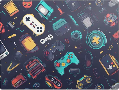 Produktbild von Retro-Spielmuster – Bodenschutzmatte – Rutschfest – Schutzmatte für Büro – Vinylmatte – Stuhlunterlage  – 120 x 90 cm