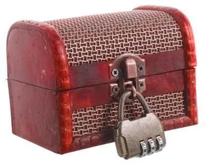 Produktbild von Holz-Schatzkästchen mit Schloss 10,5 x 8 x 7,5 cm Vintage-Stil Aufbewahrungstruhe