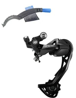 Produktbild von Shimano Alivio RD-M3100 Schaltwerk 9-Fach inkl. maxxi4you Fahrrad Kettenbürste