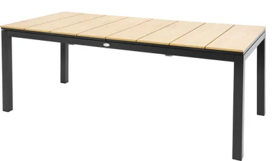 Produktbild von di volio Gartentisch BARLETA aus Aluminium in Holzoptik 200/250/300 cm (beige)