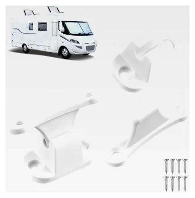 Produktbild von Türfeststeller für Wohnmobile, 2 Set Türhalter für Camper, Türschnapper in Weiß mit Schrauben für Wohnmobile, Serviceklappen und Boote