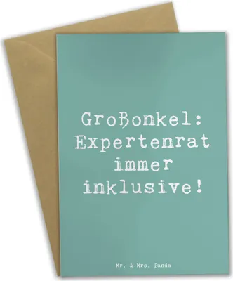 Produktbild von Mr. & Mrs. Panda Glückwunschkarte Spruch Großonkel Rat - Meeresbrise - Geschenk, besondere Person, Familientradition, Beileidskarte, weihnachtskarten, Ratgeber, Familie