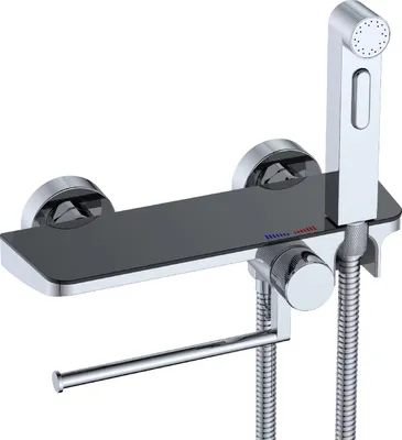 Produktbild von Design WC/Bidet Handbrause mit Ablage und Rollenhalter Komplett Set mit Mischer Aufputz