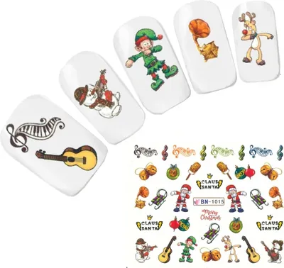Produktbild von Tattoo Nail Art Nikolaus Weihnachten Schneemann Dab Aufkleber Nagel Sticker