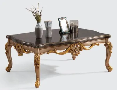 Produktbild von Casa Padrino Luxus Barock Wohnzimmertisch Blau / Silber / Gold 120 x 90 x H. 55 cm - Edler Massivholz Couchtisch im Barockstil - Barock Wohnzimmer Möbel