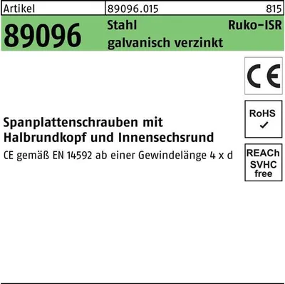 Produktbild von Spanplattenschraube R 89096 HAKO ISR 4,5 x 35 -T20 Stahl galv.verz. 200St. FS