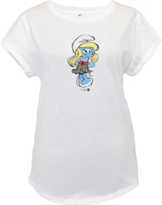 Produktbild von Bavarian Caps Damen Motiv T-Shirt , Schlumpfine - Weiß, L