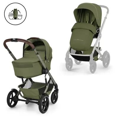 Produktbild von cybex Kinderwagen TALOS S LUX TPE incl. Babywanne faltbar Moss Green | khaki