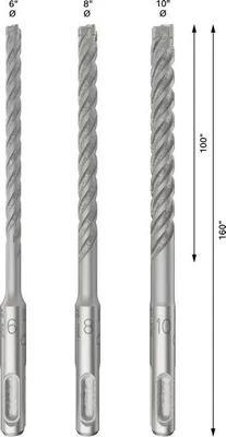 Produktbild von PRO SDS plus-5X Hammerbohrer-Set, 6/8/10 mm, 3-tlg.