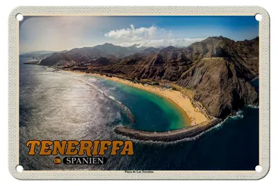 Produktbild von Blechschild Reise 18x12cm Teneriffa Spanien Playa de Las Teresitas